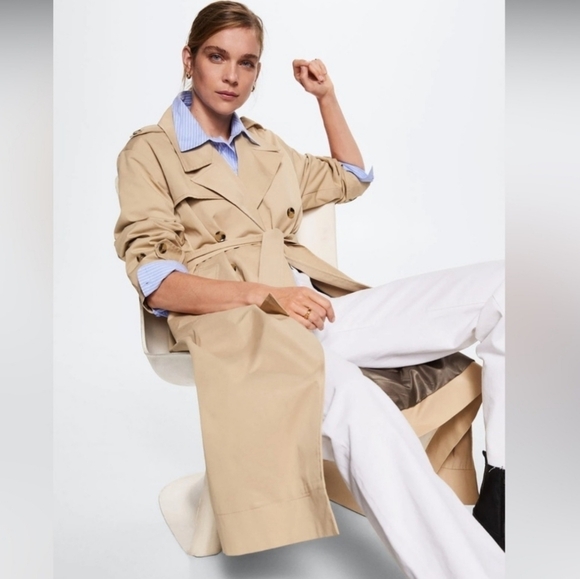 MNG Cotton Trench Coat - Picture 3 of 16
